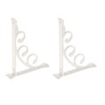 thumbnail image 3 of 2Pcs L Shaped Wall Mounted Shelf Bracket Metal Hanging Holder White - 12x15cm, 3 of 8