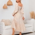 thumbnail image 5 of RKSTN Robe Maxi à Manches Longues pour Femmes, Encolure Carrée, Décontractée, Boutonnée, Bohème, Imprimé Floral, Automne, Longues Robes, 5 of 5