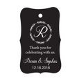 thumbnail image 1 of 100 PCS Custom Made Scallop Edges Hang Tags Thank You For Celebrating Wedding Favor Gift Paper Tags, 1 of 1