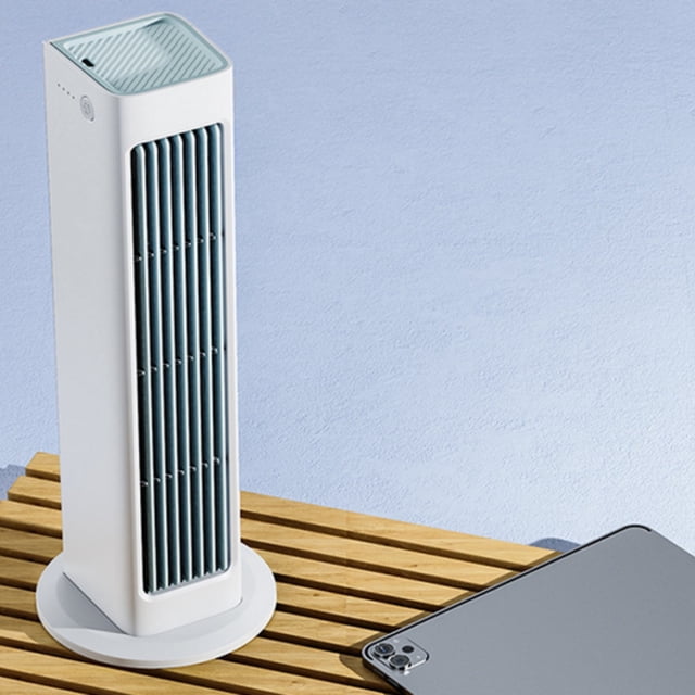 HCBY Air Cooler, Compact yet Powerful Desktop Fan, 3 Adjustable Wind Speeds, Rechargeable Battery Design, Wireless Remote Control for Bedroom Ventilation