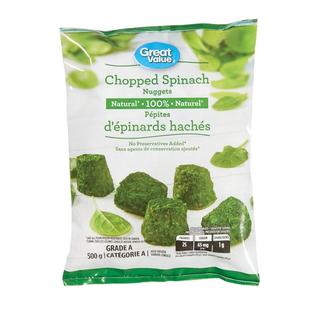 Great Value Pépites d'épinards hachés surgelées 500 g