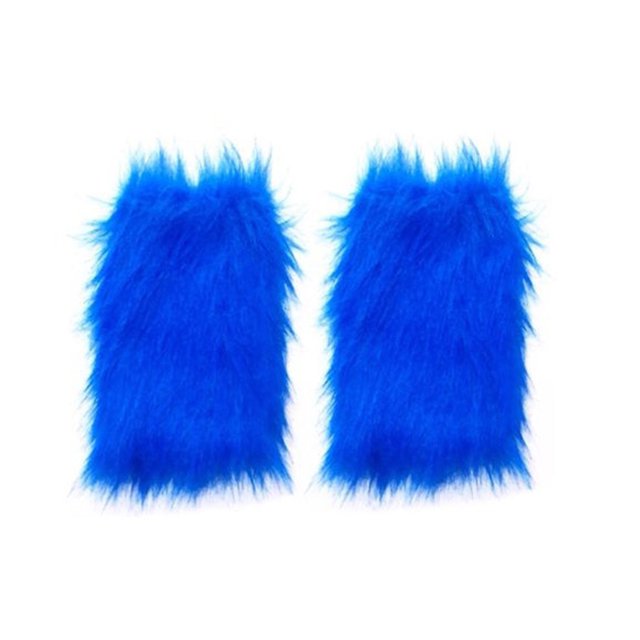Diconna Girl's Faux Fur Leg Warmers Solid Color Soft Cozy Fuzzy Boot Cuff Cover Party Costumes