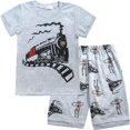 thumbnail image 1 of Little Hand Pyjama Garçon Tout-Petit 100 % Coton Été Pjs Tenue de Nuit d'Été Ensembles Courts 2T, 1 of 7
