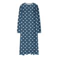 thumbnail image 2 of Erwazi Chemises de Nuit pour Femmes Maxi Col Rond Manches Longues Vêtements de Nuit Confortables Imprimé Ample Doux Décontracté Robe de Nuit Confortable, 2 of 5