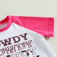 thumbnail image 3 of Petit Bébé Fille Manches Courtes Col Rond Lettres Imprimées T-shirt avec Bottes Imprimé Pantalon Flare, 3 of 6