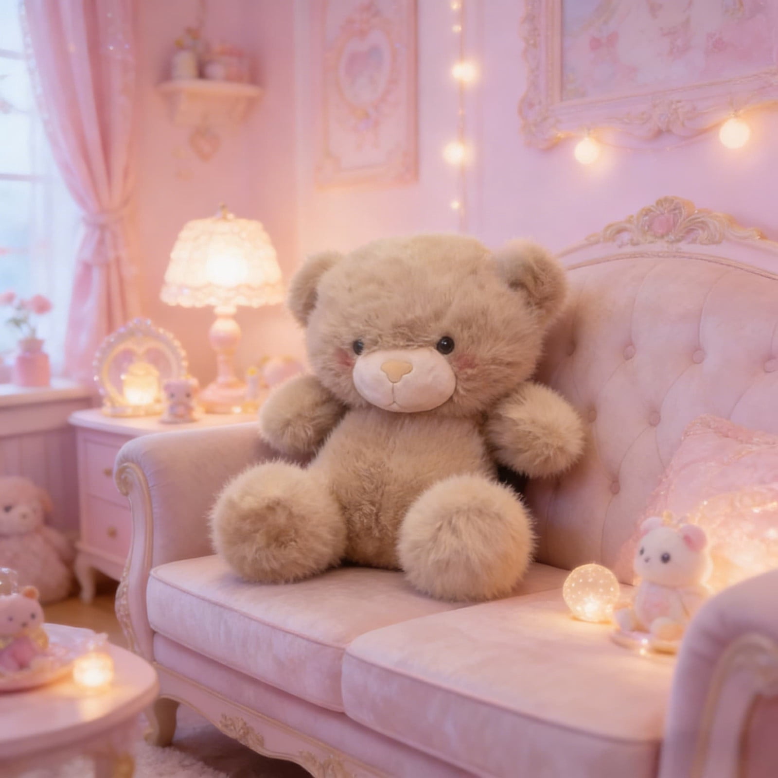 Deeceymbur Teddy Bear Super Soft Stuffed Animal Doll Cuddly Pillow Buddy Bedroom Decor Gift Comfort Companion Accent Figure
