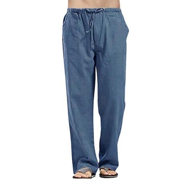 Faithtur Women´s Drawstring Pants, Summer Elastic Waist Solid Color Loose Lounge Pants with Pockets
