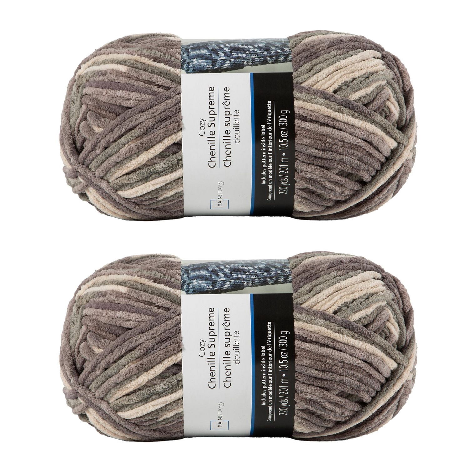 Paquet de 2 fils de polyester gris marbré MAINSTAYS