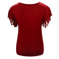 thumbnail image 4 of Ketyyh-chn99 T-Shirts Femmes Dames T-Shirts Été Manches Courtes Tunique Décontractée Hauts Confort table Ample Col Rond Hauts Rouge,5TG, 4 of 4