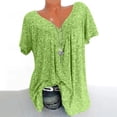 thumbnail image 1 of EGNMCR T-Shirts pour Femmes Femmes Grande Taille Manches Courtes Col en V Blouse à Imprimé Chandail Hauts Manches Courtes Blouses, 1 of 8