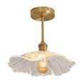 thumbnail image 1 of FSLiving RV Hardwired Clear Glass Wall Light, 12V Retro RV Decorative Light Ceiling Light Flower Fixtures Ceiling Mount, E26 2700K Bulb Included Industrial Semi Flush Mount for RV Camper,Copper, 1 of 7