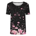 thumbnail image 4 of Pisexur Hauts pour Femmes, Hauts de Printemps pour Femmes 2025, Hauts pour Dames, T-shirt Imprimé Décontracté et Tendance pour Femmes avec Col Rond et Manches Courtes Noir, m, 4 of 5