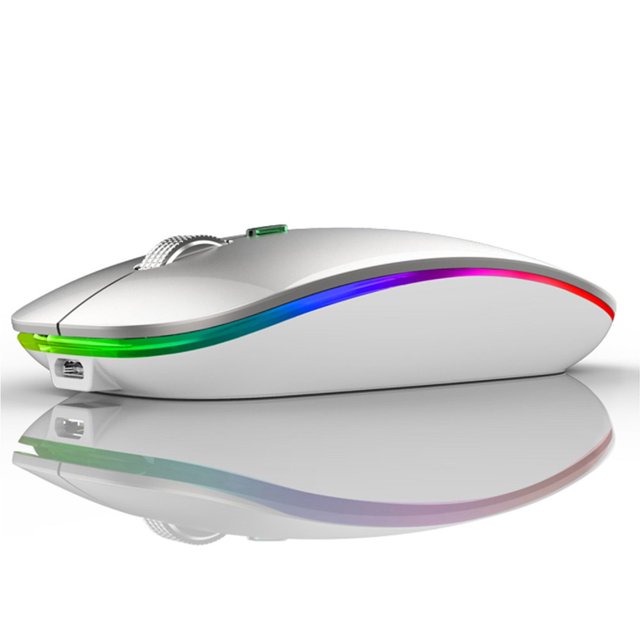 Wireless Bluetooth Mouse Rechargeable Silent Mouse Dual Mode (Bluetooth 5.1 + 2.4G) with Nano Receiver