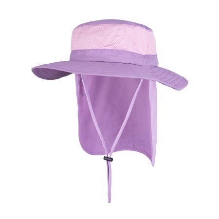APPIE Chapeaux d'Extérieur Unisexes Grand Bord Chapeau de Soleil avec Rabat de Cou Protection 50+, Violet