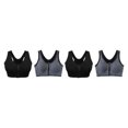 thumbnail image 3 of Youkk 2x Fit With Multiple Sizes Available Zip Front Sports Bra Seamless Construction black + gray S 2Set, 3 of 6