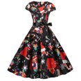 thumbnail image 1 of Jsaierl Robe de Noël pour Femmes à Manches Longues, Col en V, Plissée, Robes de Bal avec Ceinture, Robe Évasée 2024 pour l'Hiver, Vacances, Cocktail, Fête, 1 of 5