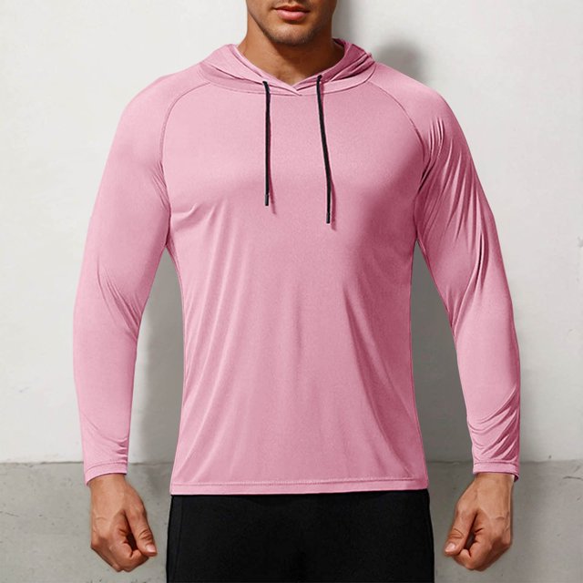 Gym Shirts for Men Long Sleeve UPF 50+ Sun Shirts Compression Fit Fishing Shirt Raglan Quick Drying Workout Hoodies