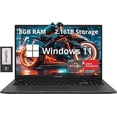 thumbnail image 1 of ASUS VivoBook S15 Slim 15.6" FHD Laptop, AMD Ryzen 5 5600H, 8GB RAM, 2.16TB Storage(2TB SSD +160GB Docking Station Set), AMD Radeon Graphics, Numeric Keypad, Webcam, WiFi 6, Windows 11 Home, Black, 1 of 7