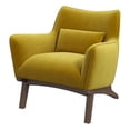 thumbnail image 1 of Gatsby Mid-Century Modern Tight Back Velvet Upholstered Armchair in Gold, 1 of 7
