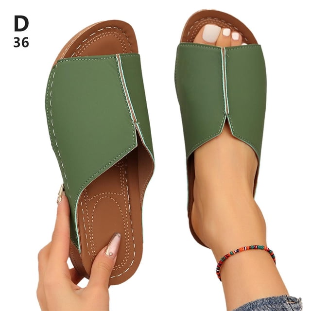Pantoufles Compensées pour Femmes Chaussures Orthopédiques à Bout Ouvert Antidérapantes
