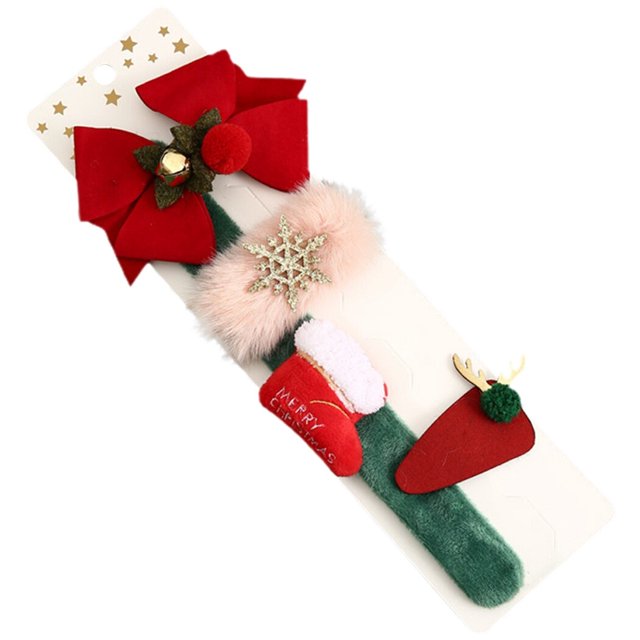 Barrettes de Noël Festives : 3 Pcs Accessoires pour Cheveux avec Bande à Claquer