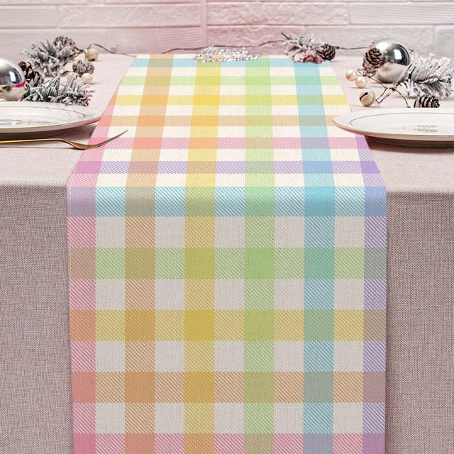 Drapeau de Table Imprimé en Lin Décoration de Restaurant de Pâques 4 Tailles Disponibles