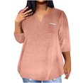 thumbnail image 1 of QIPOPIQ Plus-Size Tops for Women Summer V Neck T Shirts Color Block Raglan Tees Clearance, 1 of 5