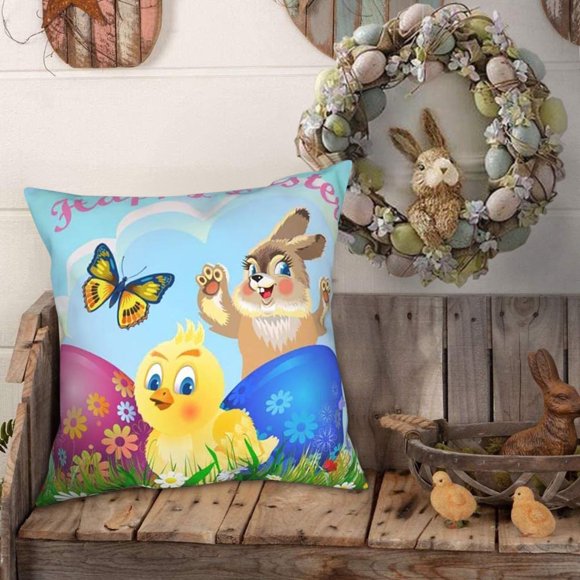 Befoka Easter Day Home Cushion Survived Family Pillowcase Throw Pillow Cover 45*45