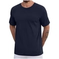 thumbnail image 2 of Gspmoly Mens Sweatshirt, Men'S Short Sleeved T-Shirt Men'S Casual Solid Color Net Version Round Neck Short Sleeved Light Version Short Sleeved Round Neck Top/Shirt Going Out Tops up to 65% Off, 2 of 5