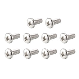 Uxcell M6x45mm Phillips Pan Head Machine Screws – 304 Stainless Steel Fasteners, 10-Pack (Silver Gray, 1mm Pitch)