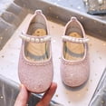 thumbnail image 2 of REDARER Girls Sandals Fashionable Pattern Simple and Versatile Pearl Cute Flat Comfortable Hook Loop Shoes,Size 6-6.5 Years, 2 of 6