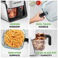 thumbnail image 4 of NutriChef 4 QT Air Fryer & Grill | 7-1 Preset Cook Modes | Transparent Fry Bowl for Best Cooking Results | Cook Shrimp, Steak, Fries, Wings & More | 4 QT Glass Air Fryer & 1.2 QT Grill | White, 4 of 5