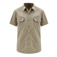 thumbnail image 3 of BOBOGOJP Chemise Hawaïenne pour Hommes, Col Rabattu, Manches Courtes, Khaki TTG, 3 of 4