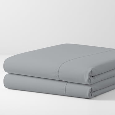 Taies d'Oreiller en Percale 100 % Coton Fraîches et Nettes Grand Lit Gris Pâle par Color Sense