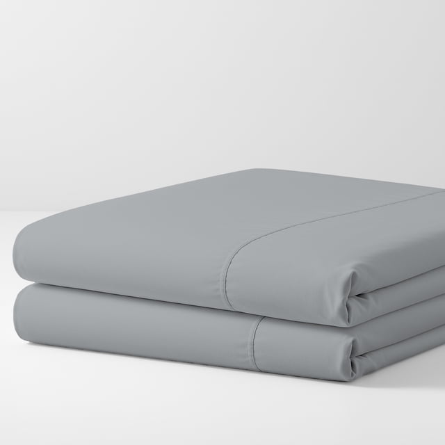 100% Cotton Percale Pillowcases Cool & Crisp King Light Gray by Color Sense