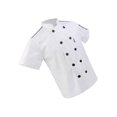 thumbnail image 1 of Men Women Short Sleeve , Restaurant Chef Jacket Kitchen Coat 2XL White, 1 of 9