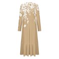 thumbnail image 4 of Erwazi Robe Midi à Manches Longues pour Femmes, Col Rond, Plissée, à Volants, Ligne A, Fluide, Printemps Automne, Décontractée, avec Poches, 4 of 4
