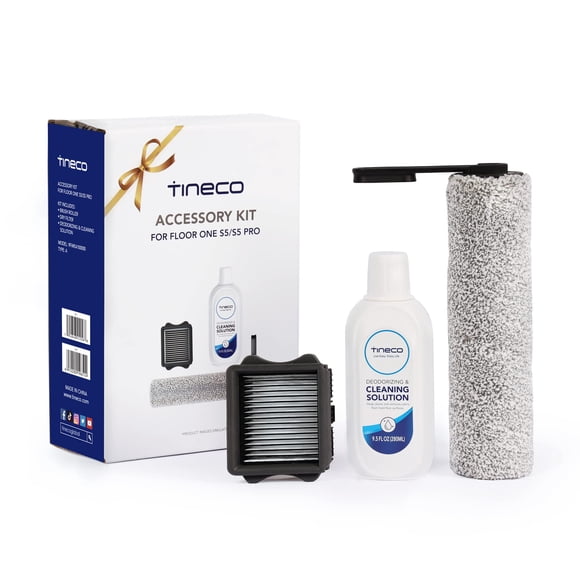 Tineco Floor ONE S5 / iFLOOR 5 Breeze Aspirateur-Balai Sans Fil Complet avec Vadrouille de Remplacement, Assemblage HEPA et Rouleau-Brosse et Ensemble de Solution 280 ml, Non Compatible avec S5 Combo et Tout Autre m