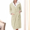 thumbnail image 2 of Timegard Women's Sleepwear Hooded Robe Comfy Soft Plush Bathrobe Fall Winter Warm Nightgowns with Pockets, 2 of 3