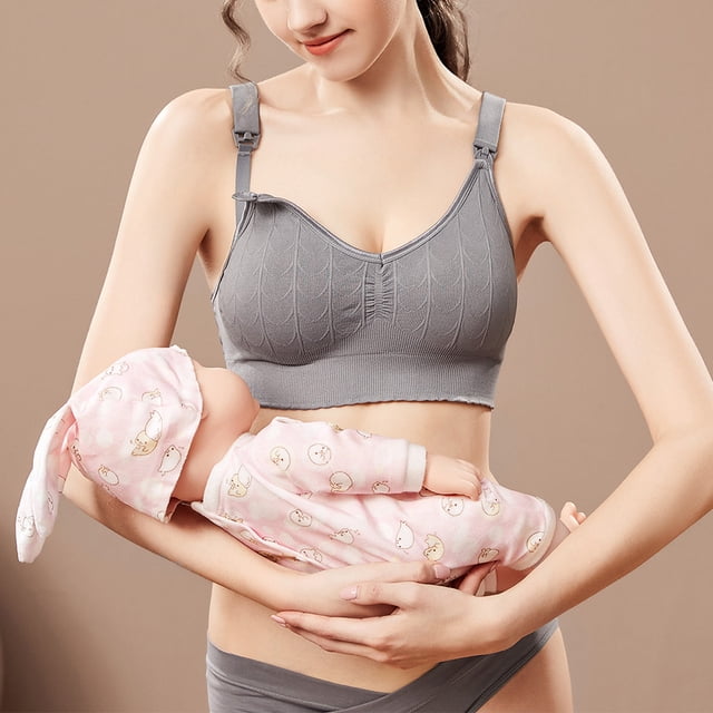 LSLJS Ladies Comfortable Breathable No Steel Ring Front Buckle Breastfeeding Bra Woman Underwear