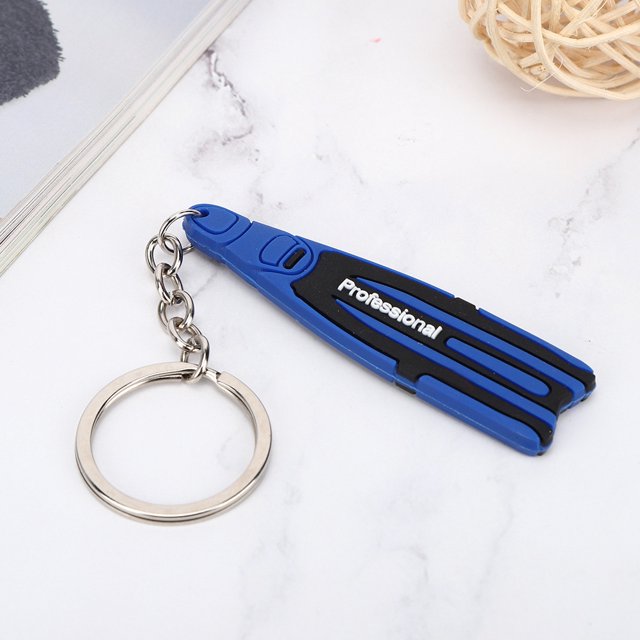 Porte-clés Thème Plongée - Matériau PVC, Résistant à la Déformation et à la Rouille, Léger et Pratique à Utiliser, Design en Forme de Flipper Mignon, Idéal pour Organiser les Accessoires