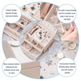 thumbnail image 4 of Vaidha Jewelry Box With Lock And Mirror Jewelry Organizer Storage Case With 3-Layers Display For Earrings Bracelets Rings Watches, 4 of 7