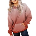 thumbnail image 1 of RXIRUCGD Chandail à Capuchon pour Petites et Grandes Filles, Chandail Dégradé, Mode, Col Rond, Manches Longues, Hauts, Manteau de Printemps, d'Automne et d'Hiver, Chandail Rouge pour Filles, Taille 4-5 Ans, 1 of 4