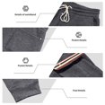 thumbnail image 3 of Ceisia Men Solid Color Loose Casual Pants Elastic Waist Drawstring Sports Gift Work Trousers, 3 of 9