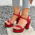thumbnail image 2 of Sentmoon High Heels for Women Women Fashionable Casual Style Comfortable French Plus Size One Line High Heels with Shiny Diamond Temperament Versatile and Beautiful Sandals, 2 of 10