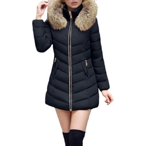 Dvprdro Womens Plus Size Long Winter Quilted Coats Fleece Lined Windproof Warm Hooded Down Jacket Thicken Long Sleeve Puffer Parka with Pockets