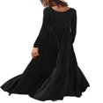 thumbnail image 4 of Robes Longues Décontractées pour Femmes, Mode, Coupe Ample, Manches Longues, Unies, Maxi, 4 of 5