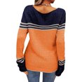 thumbnail image 5 of VgaVtl Womens Plus Size Sweaters Long Sleeve Fall Sweaters Women Plus Orange Loose Striped Knitted Color Block Sweaters, 5 of 5