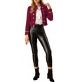 thumbnail image 2 of INSPIRE CHIC Women's 1960 Vintage Steampunk Open Front Button Decor Casual Jacket, 2 of 6
