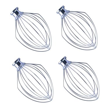 4X Wire Whip Attachment for Tilt-Head Stand Mixer for KitchenAid K5AWW 5 Quart KSM50, KSM5 Egg Cream Stirrer Accessories,4 x Wire Whip Attachment,Silver
